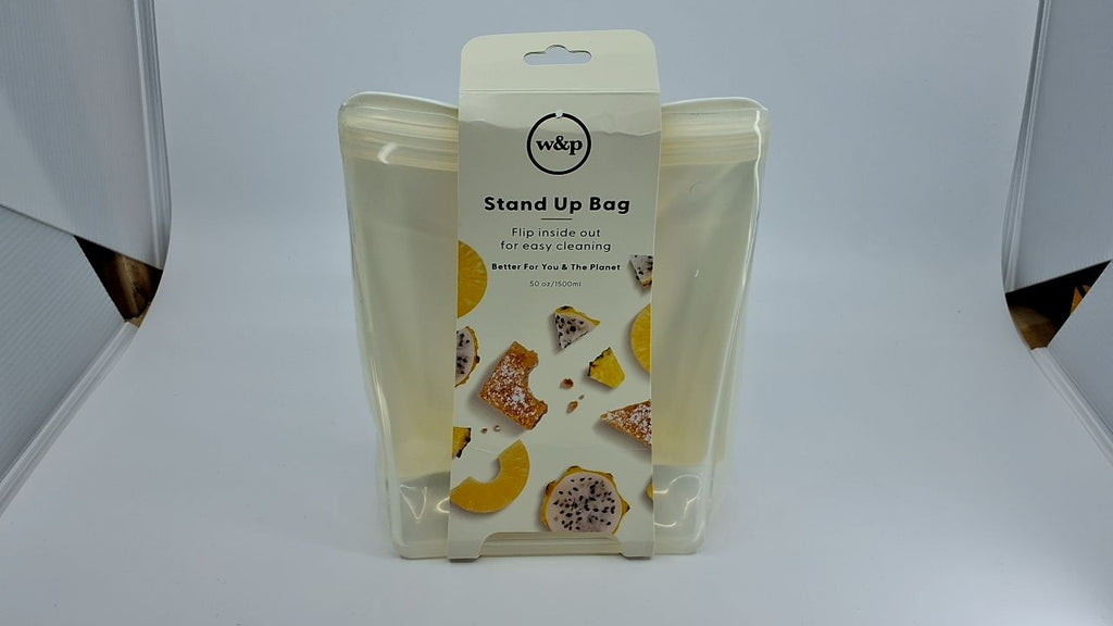 W&P Silicone Sandwich Storage Bag 34oz, Cream, Microwave & Dishwasher Safe