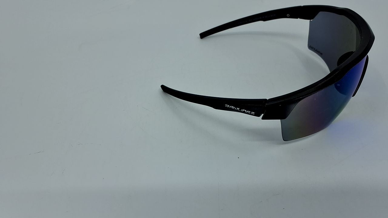 *Needs Repair* Rawlings Youth Baseball Sunglasses, Matte Black/Sky Blue Mirror