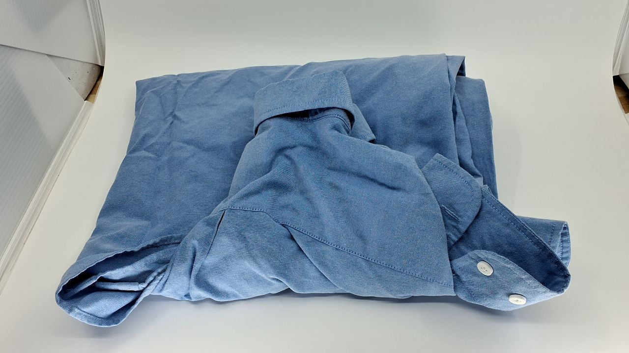 Haggar Smart Wash Blue Stripe Dress Shirt 18.5" Neck 36-37" Sleeve