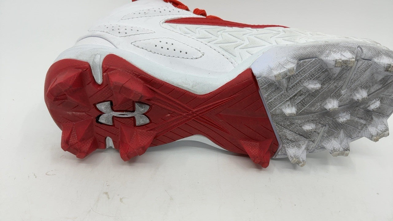 Under Armour Boys' Baseball Cleats Leadoff Mid RM JR 3.0 Red/White 1