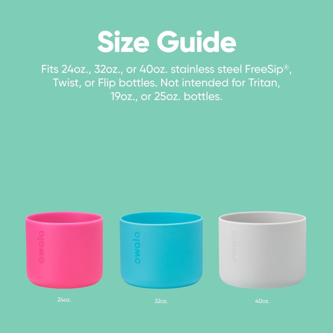 Anti-Slip Silicone Boot for Owala 24oz Water Bottle, Bright Pink