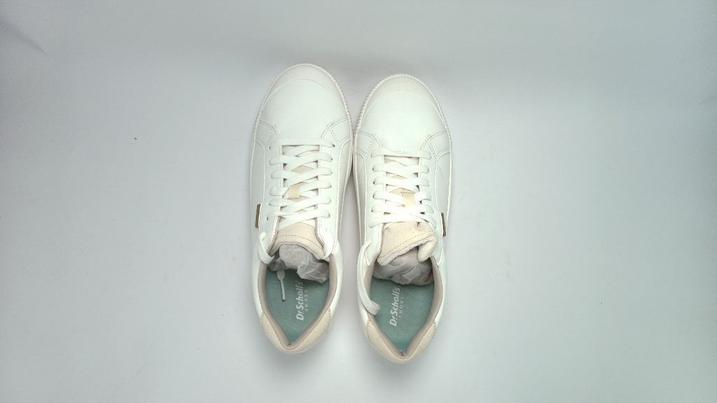 Dr Scholls Womens White Smooth Platform Lace Up Time Off Max Sneaker, 10M