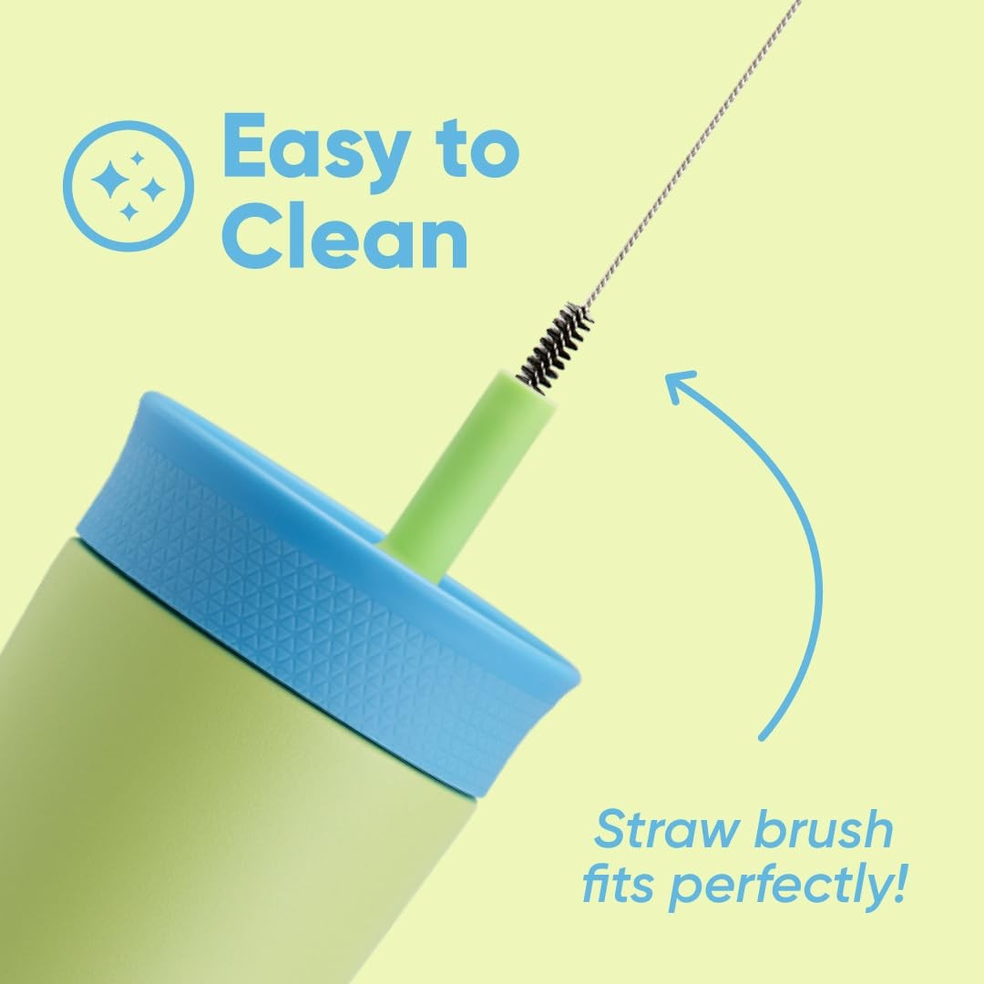 Kids Stainless Steel Tumbler 12 Oz, Owala Blue & Light Green, Easy Clean