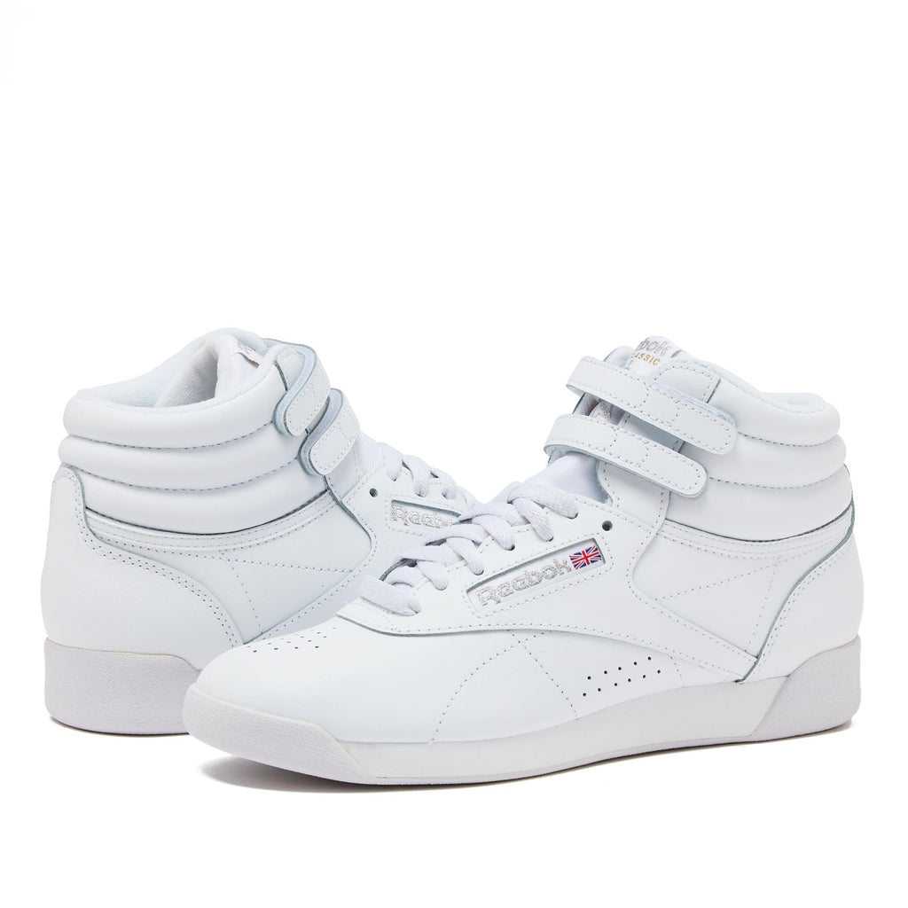 Reebok Women's Basketball Shoes, Freestyle Hi, White/Silver, Size 10