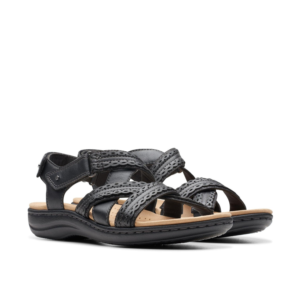 Clarks Women's Laurieann Rena Flat Sandal, Black Combi, 7