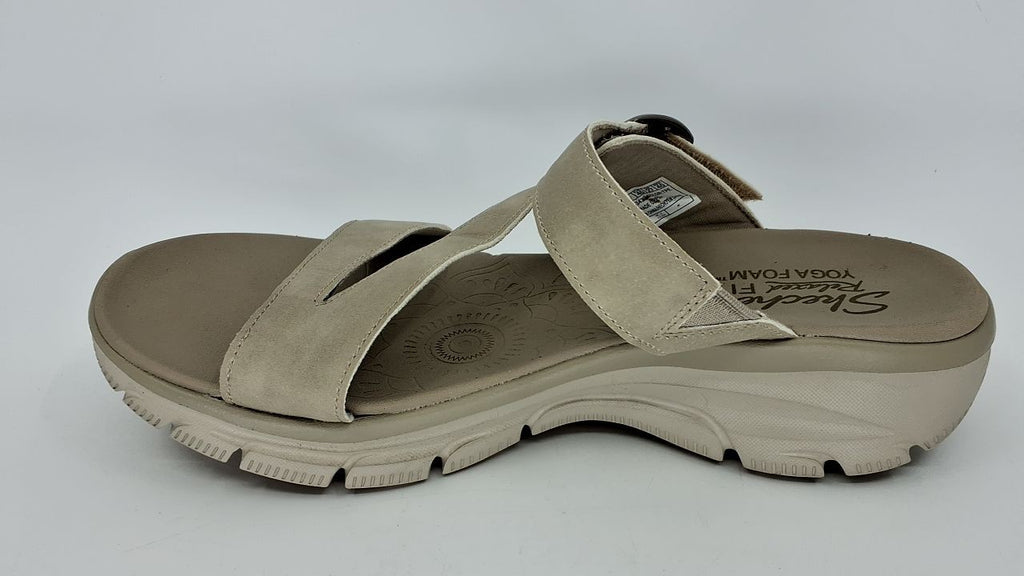 Skechers Women's EASY GOING - SLIDE ON BY casual sandal, Taupe 10 M