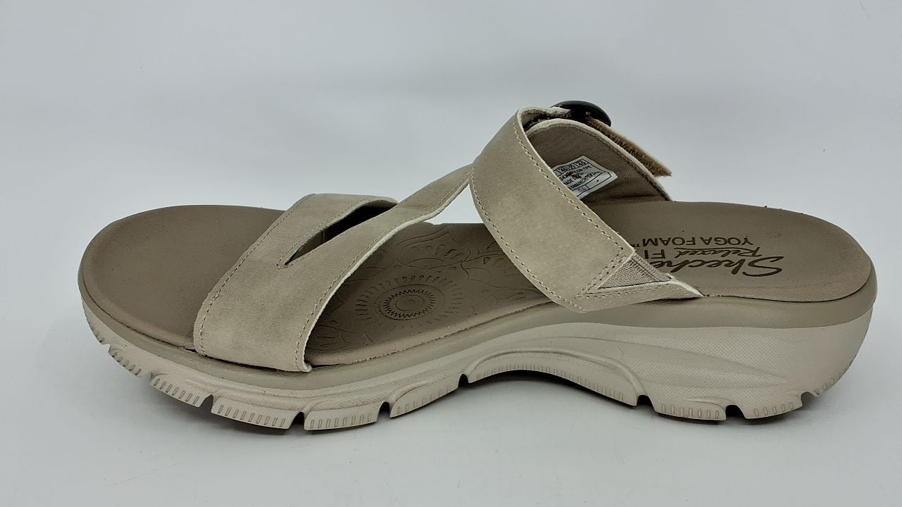 Skechers Women's EASY GOING - SLIDE ON BY casual sandal, Taupe 10 M