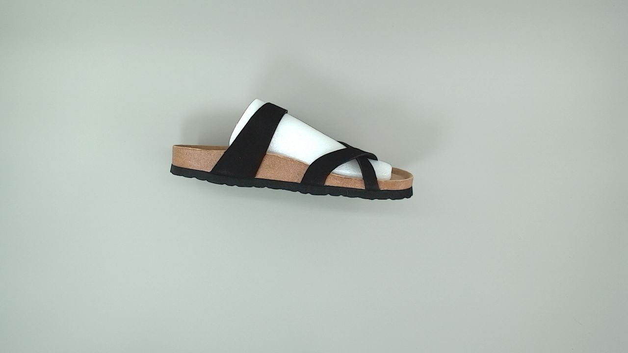 CUSHIONAIRE Luna Cork Footbed Women's Sandals - Comfortable Slip-On Slides with