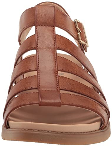 Dr. Scholl's Shoes Womens A OK Flat Sandal Brown Smooth 9.5 M