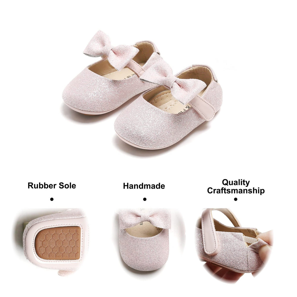 Felix & Flora Soft Sole Leather Baby Shoes - (Light Pink,12-18 Months Infant)