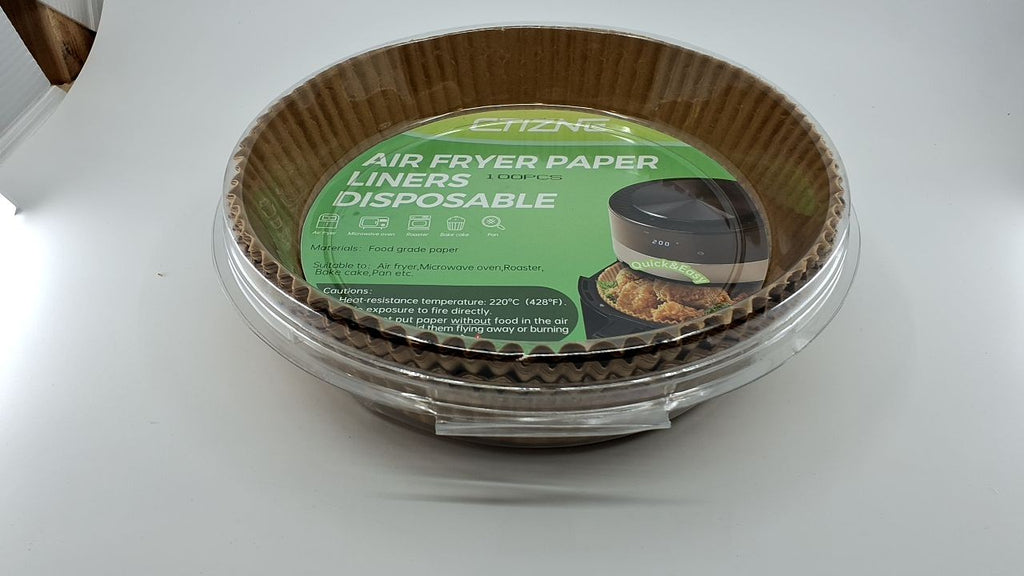 100PCS 8Inch Air Fryer Parchment Paper Liners - Non-Stick & Grease Proof