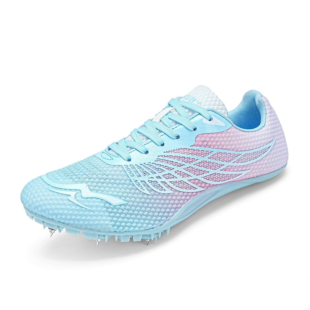 Pink WESHIRUN Track & Field Shoes 8 Spikes Men Women Kids Size 6.5W/5M