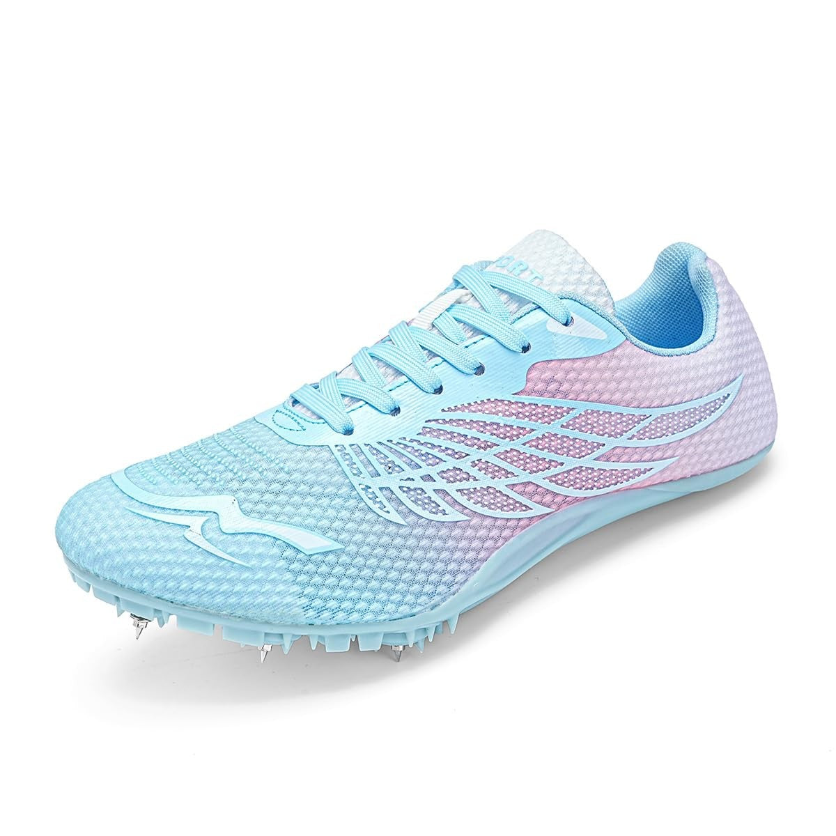 Pink WESHIRUN Track & Field Shoes 8 Spikes Men Women Kids Size 6.5W/5M