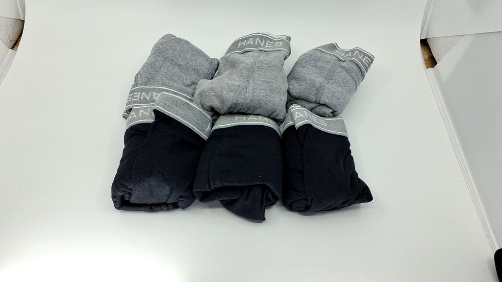 Hanes Men's 6 Pack Boxer Briefs, Cool Dri, Cotton, Black/Grey, Medium