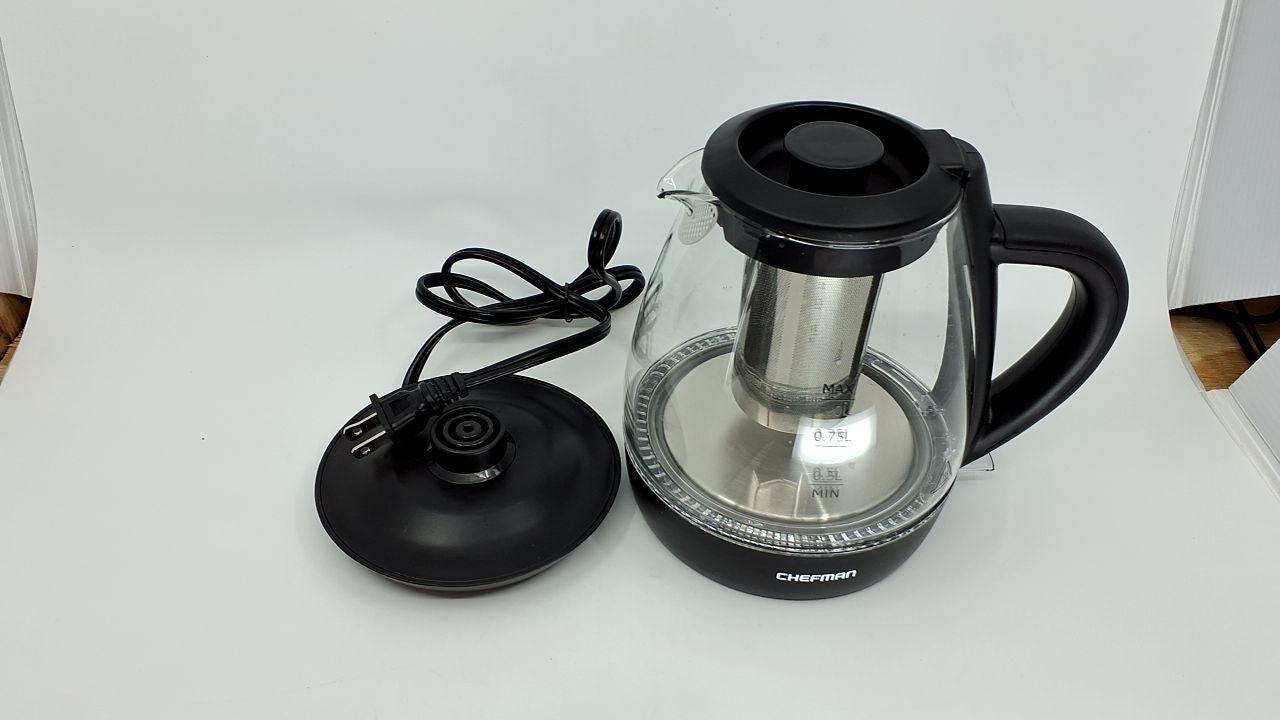 Chefman 1500W Electric Kettle, 1L, Removable Lid, Boil-Dry Protection