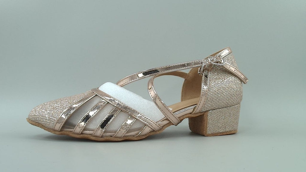 Low Heel Ballroom Dance Shoes Women Latin Salsa Wedding Practice Heels 1.5", 5.5