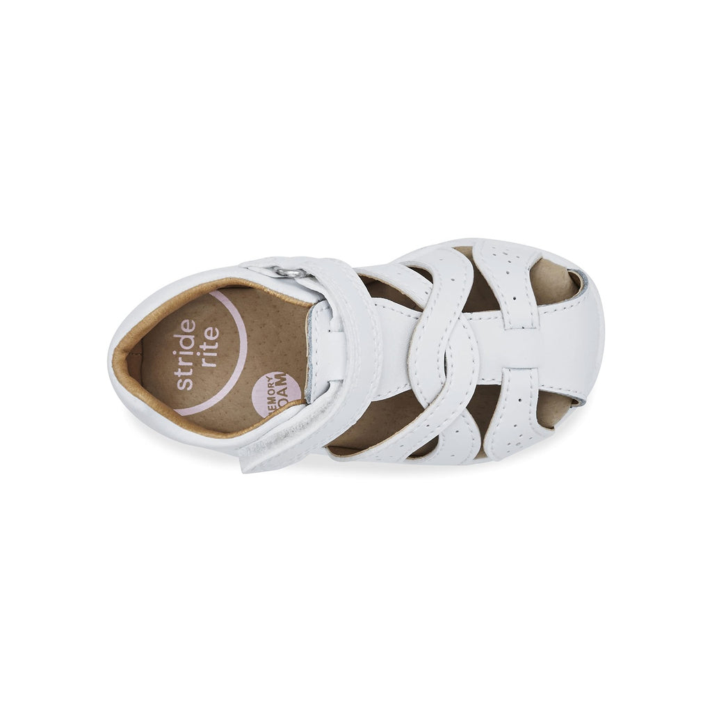 Stride Rite Kids SRTech Xena Sandal, White, 4.5 Wide US Unisex Toddler