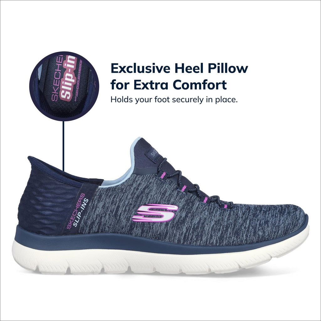 Skechers Summits Slip-Ins, Women's Sneakers, Navy Purple, Size 6, Comfort
