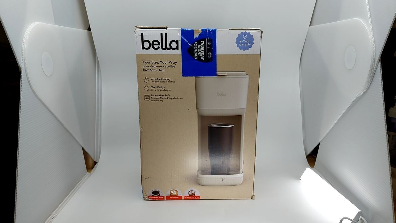 BELLA 1000W Single Serve Coffee Maker, K Cup & Ground Coffee, Oatmilk