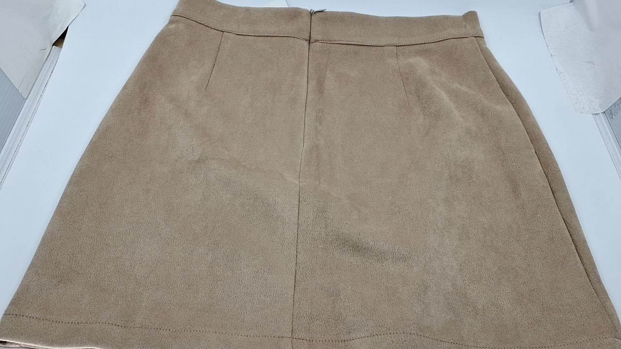 VNDFLAG Women's High Waist Medium Faux Suede Side Split Bodycon Short Mini Skirt