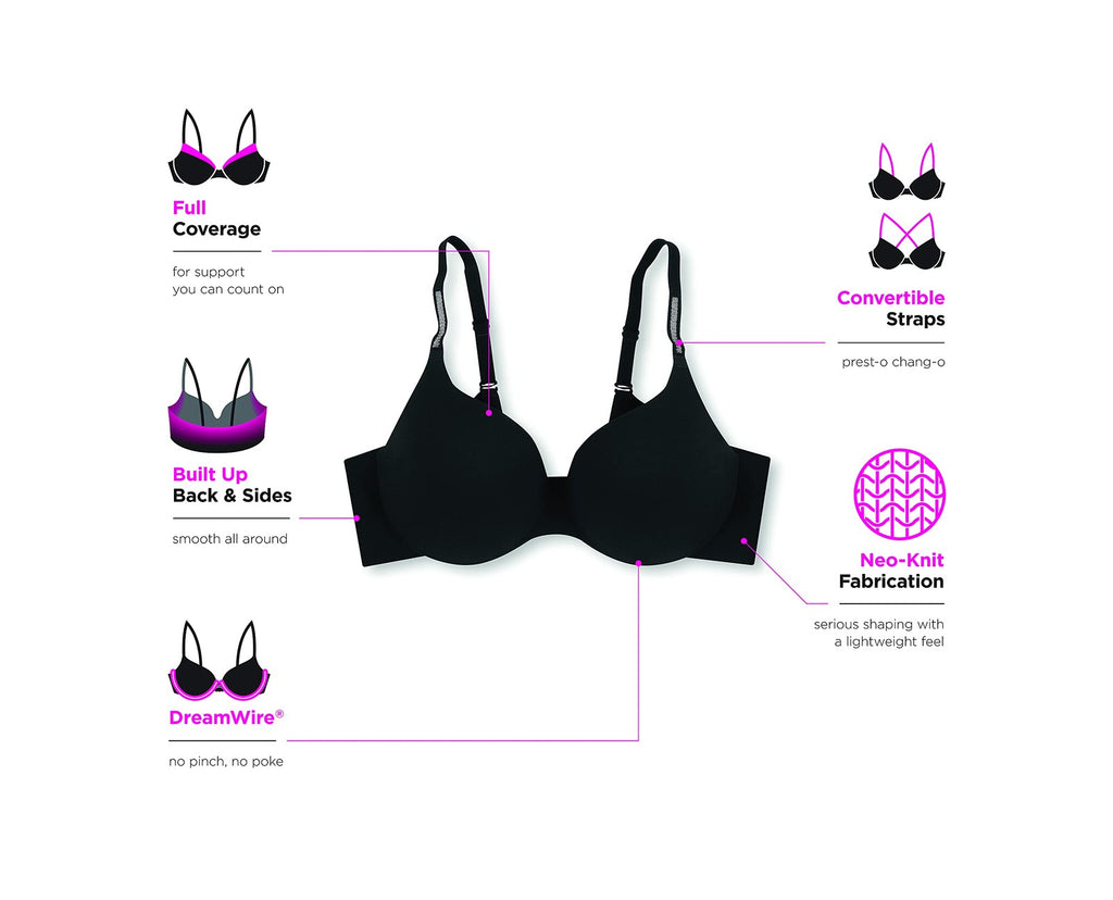 Maidenform Comfort Devotion Dreamwire Bra 34B White Full Coverage