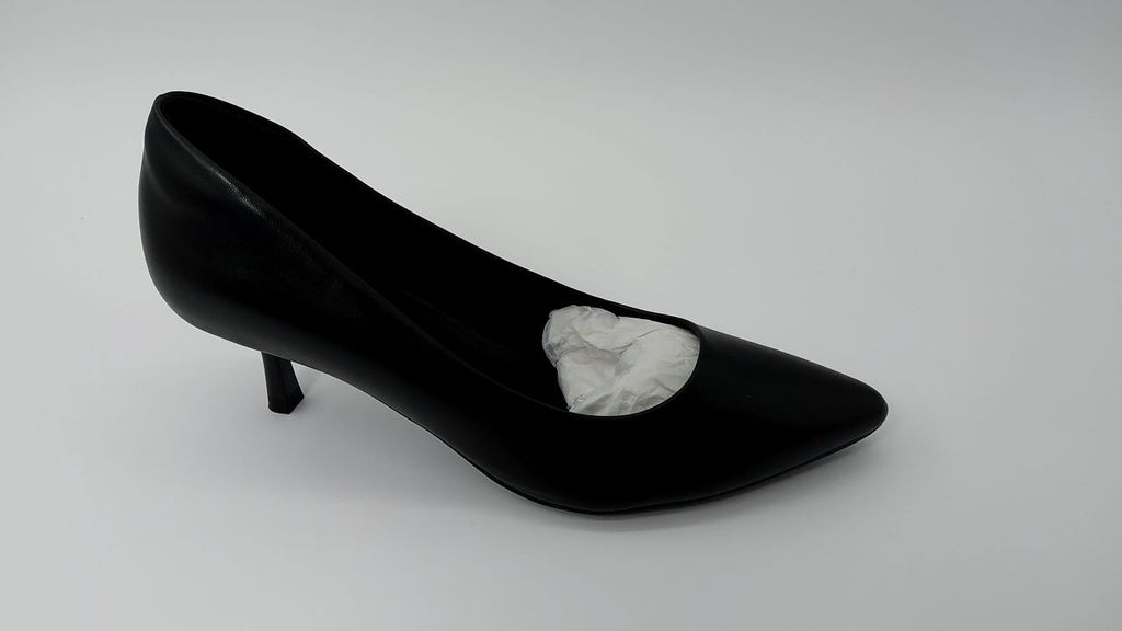 Women’s Black PU Kitten Heels 2 Inch Closed Toe Pumps Size 9.5