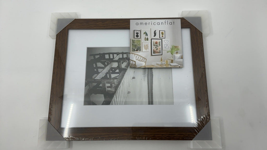 Walnut 8x10 Picture Frame w/ Shatter-Resistant Glass & Mat