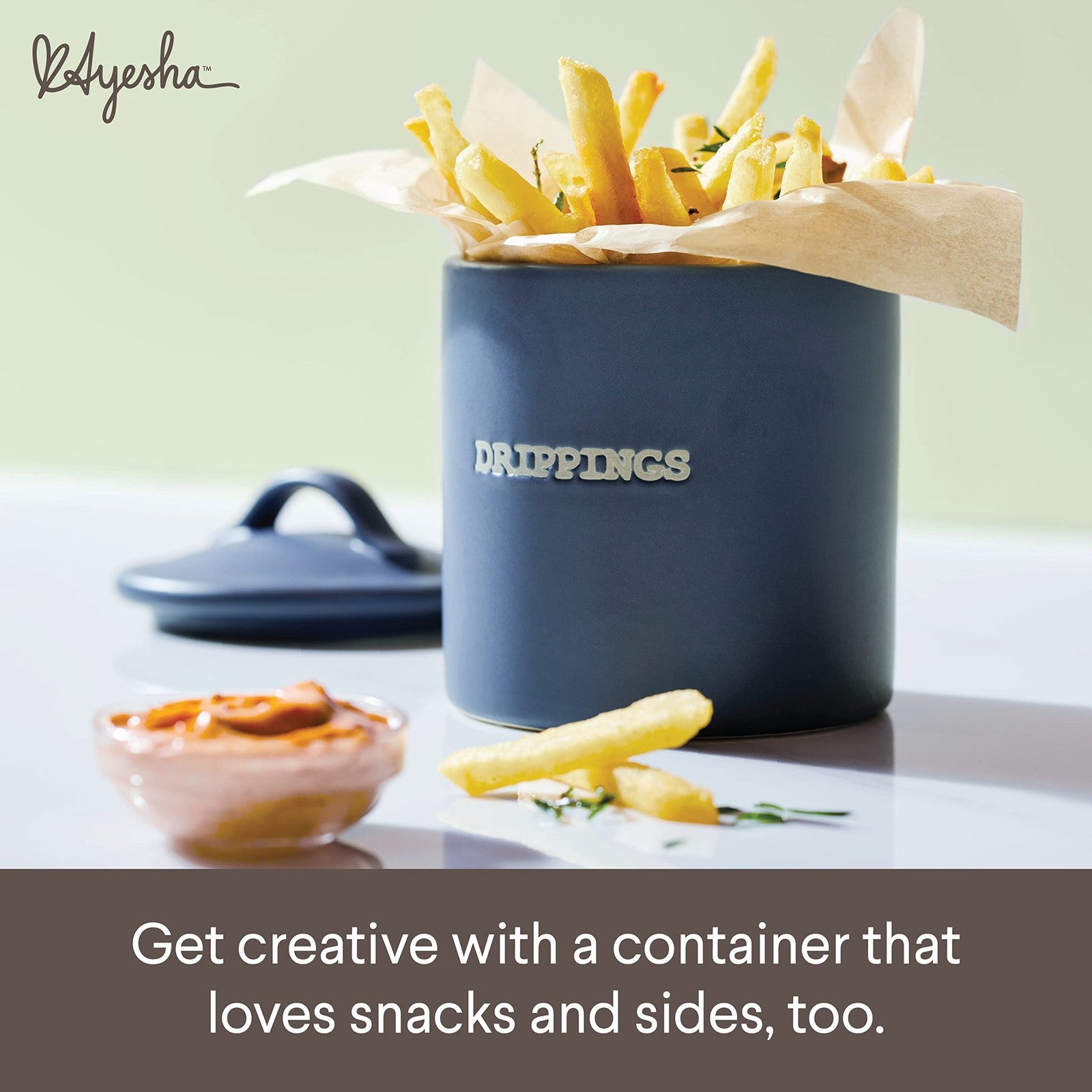 Ayesha Curry Ceramics Bacon Grease Jar/Container, 21 Ounce - Anchor