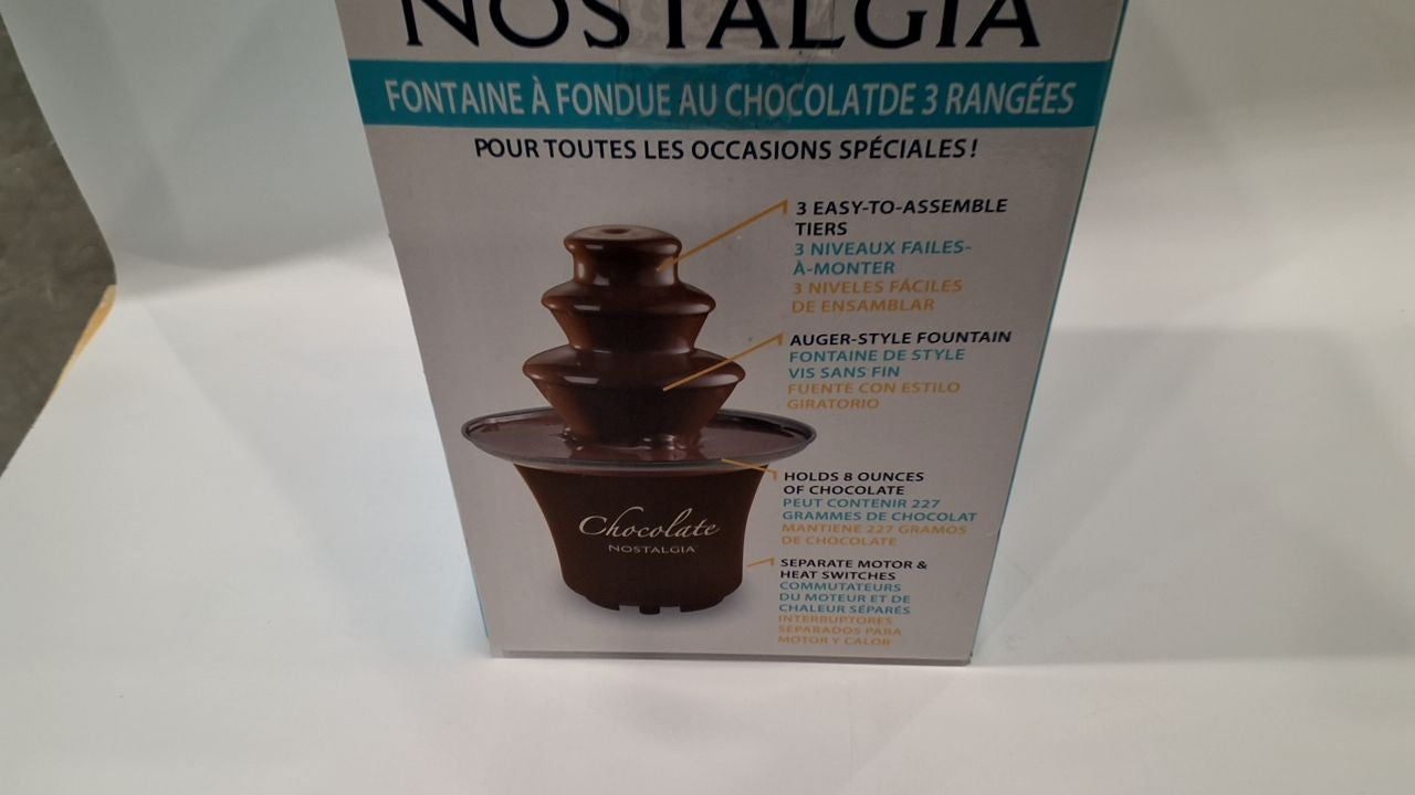 Chocolate Fondue Fountain - 3 Tier - Ideal for Events - 8 Oz - Brown
