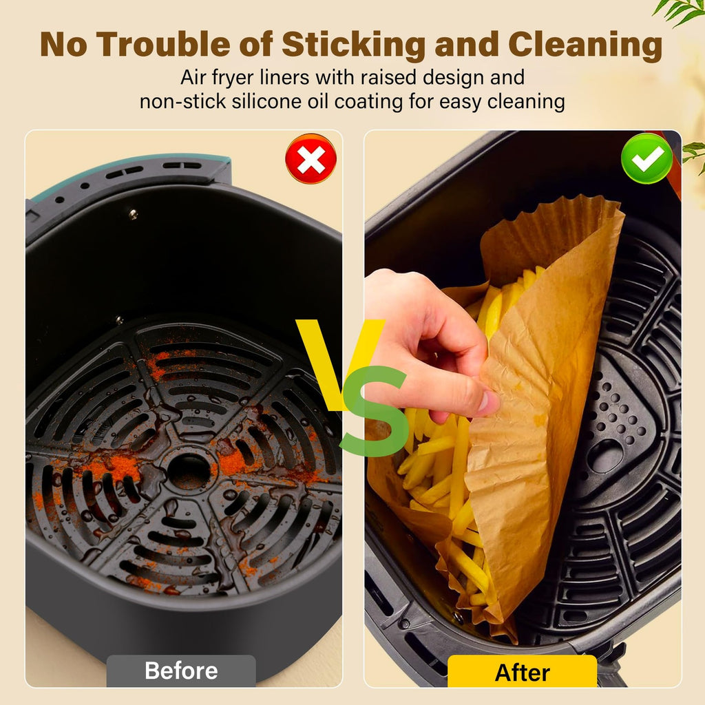 Disposable Air Fryer Liners, 125Pcs Unbleached 8 Inch Parchment Paper