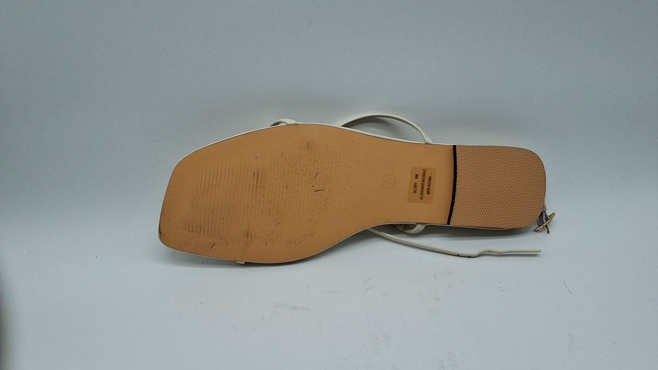 CUSHIONAIRE Glory Womens Sandals White 8 Strappy Adjustable Flat