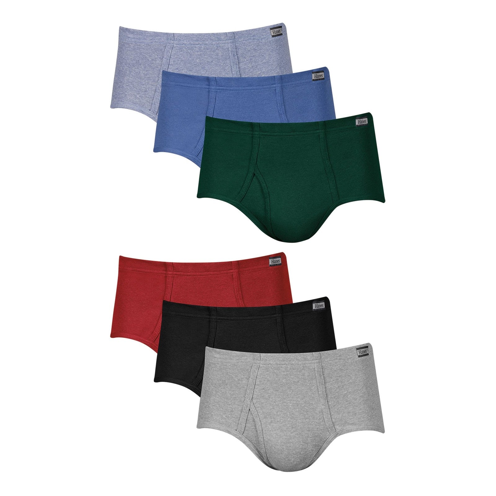 Hanes X-Large 6-Pack Briefs, ComfortFlex Waistband, Assorted Colors