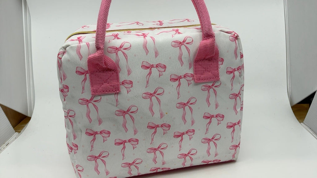 Insulated Pink Bows Lunch Bag w/ Containers, Fit & Fresh Bloomington
