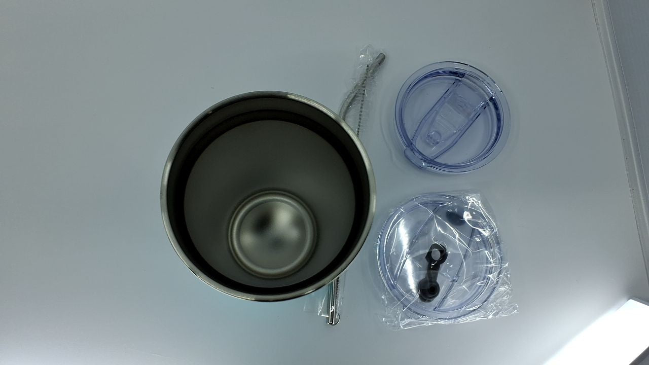 Lavender Green 20oz Insulated Travel Mug w/ Lid & Straw, Stainless Steel