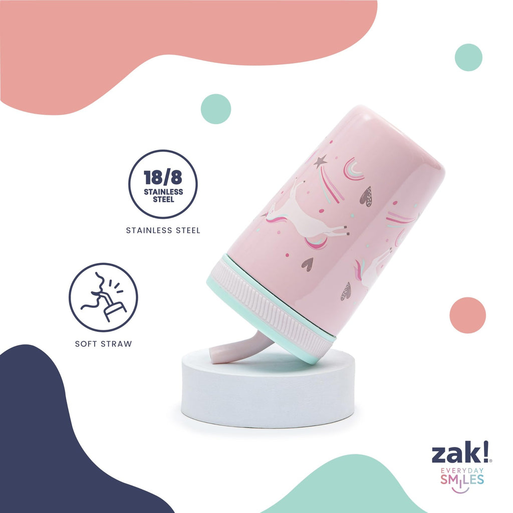 Zak Kelso 12oz Stainless Steel Kids Tumbler - Leak-Proof, Dinosaur Design