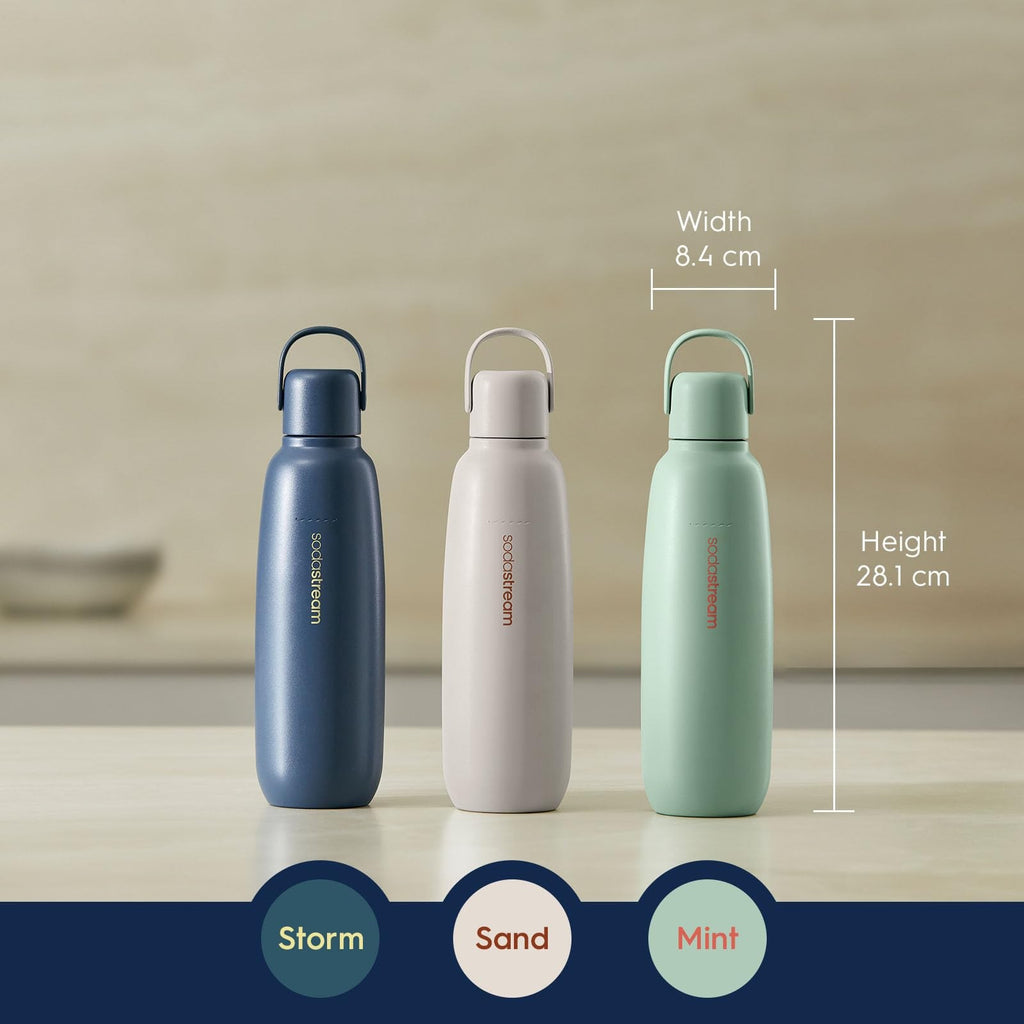 SodaStream Fizz & Go Metal Bottle Sand 0.9L Carbonating Bottle