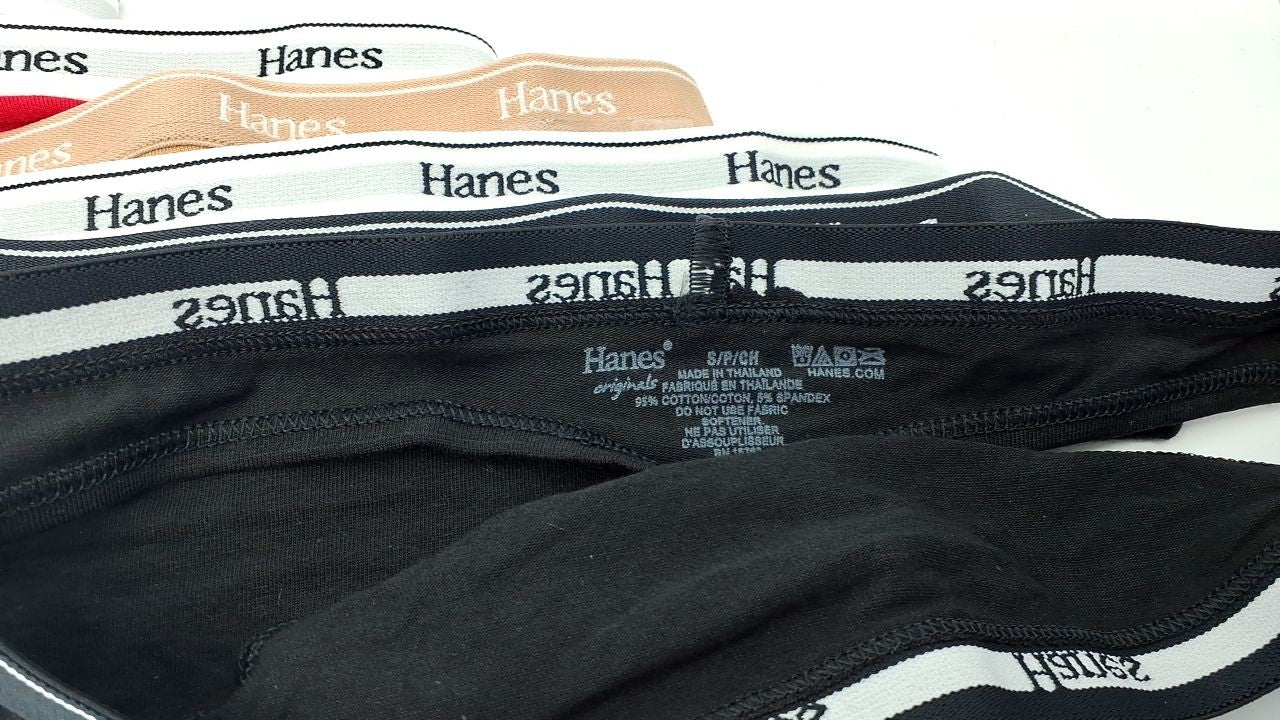 Women's Thong Underwear 6-Pack, Hanes, Cotton Blend, Small, Assorted Colors