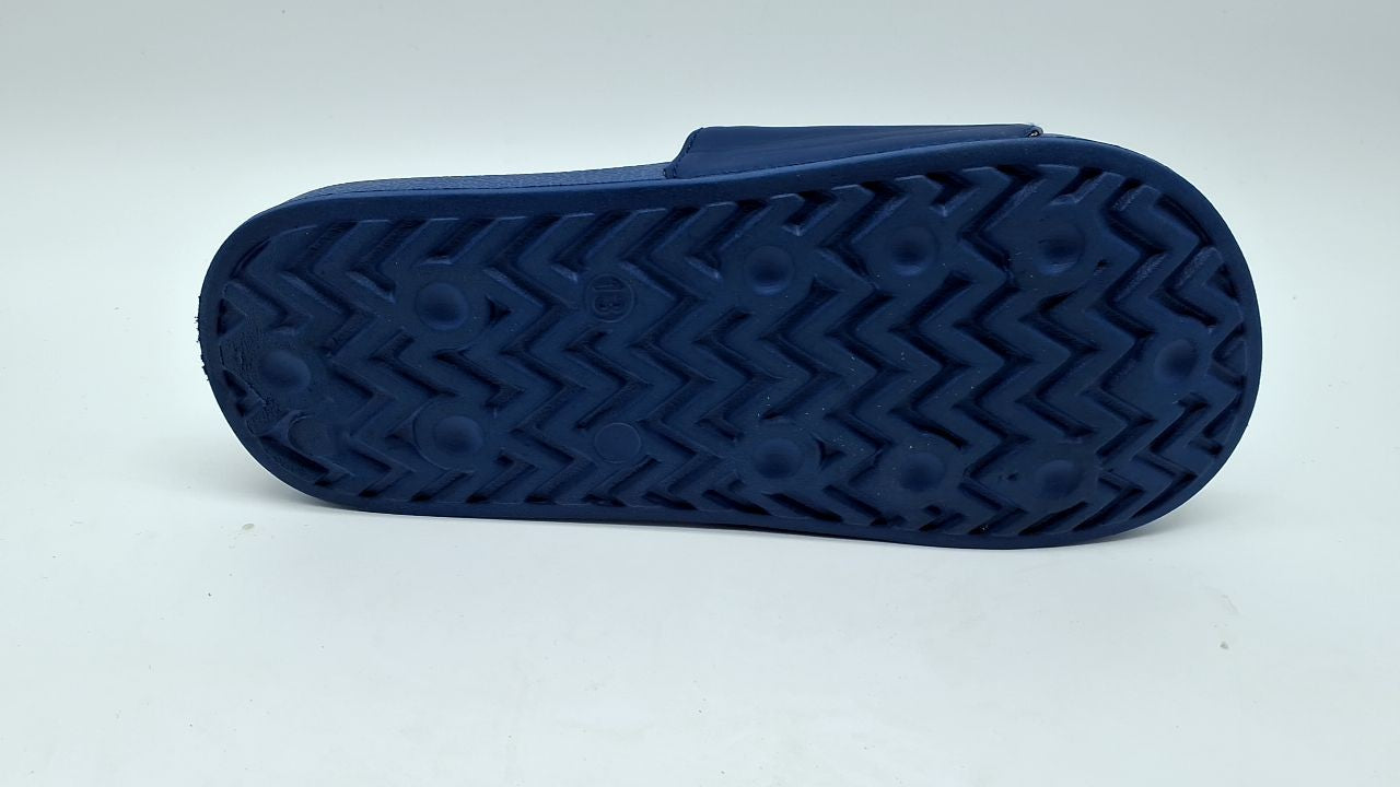 Indoor Outdoor Kids Slides Sandals, Baseball Navy, Size 13 Little Kid