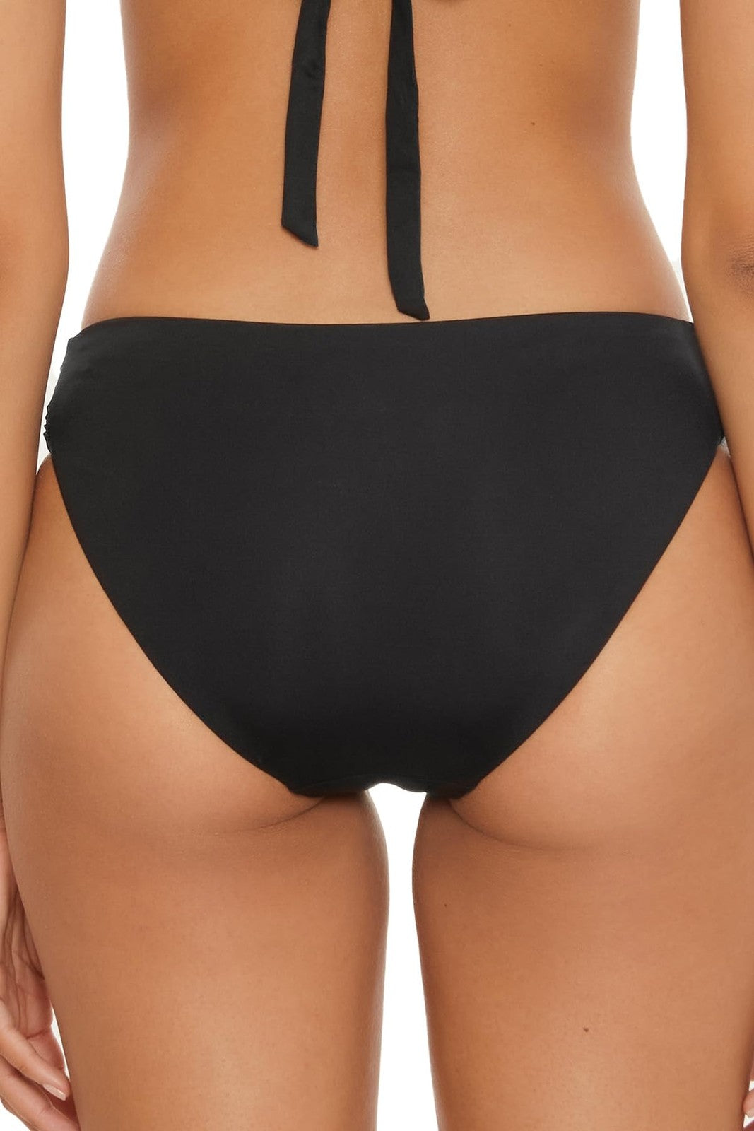 Women's Black Bikini Bottom, BECCA American Tab, Cheeky Coverage, Small
