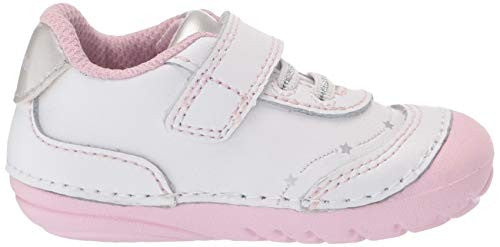 Stride Rite Girls Soft Motion Adalyn Athletic Sneaker, White/Silver, 5 Toddler