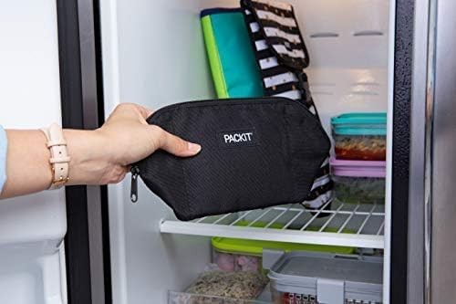 PackIt Black Freezable Snack Bag, EcoFreeze Technology, Portable Design