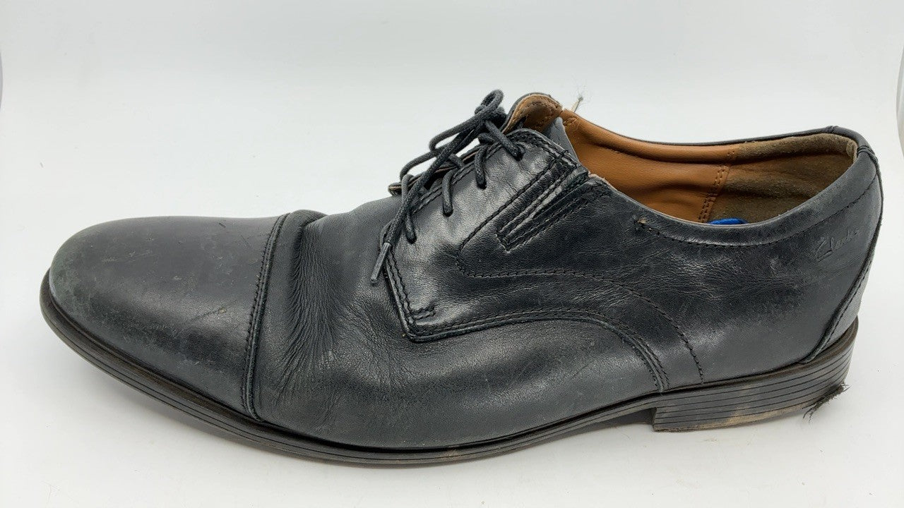 Clarks Men's Whiddon Cap Oxford, Black Leather, 13 Wide