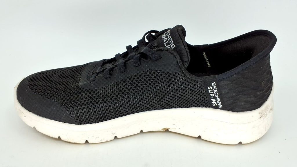Skechers Women's Go Walk Flex Sneakers, Hands-Free, Black/White, 9 US