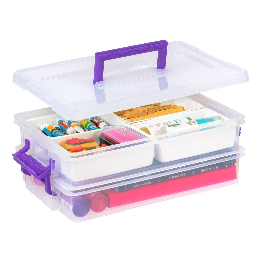 Stackable 9 Qt Clear Storage Bin w/ Lids, Ideal for Crafts & Organizing