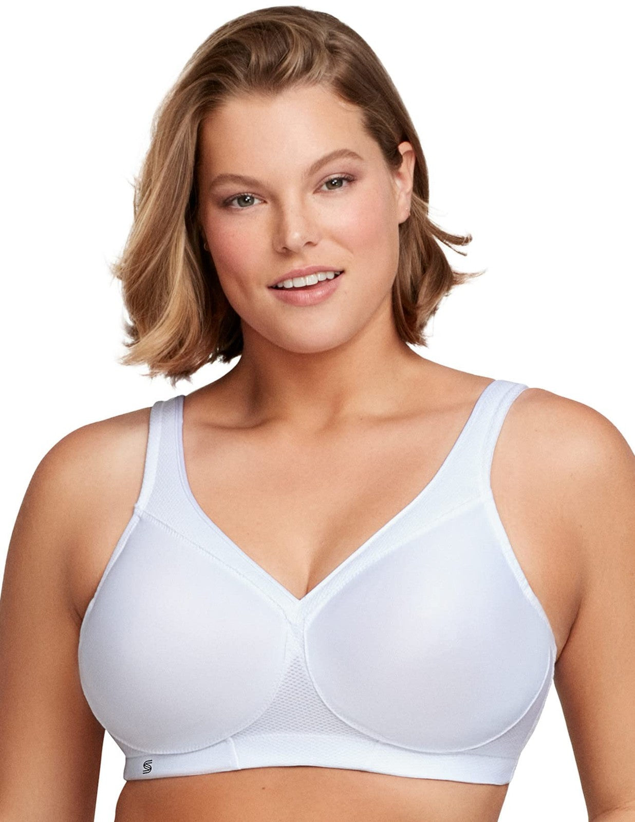 Glamorise Plus Size MagicLift Seamless Sports Bra 34F White #1006