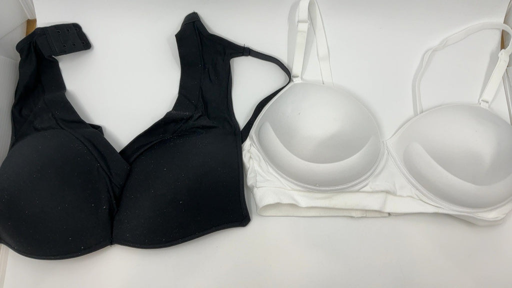 Fruit of the Loom 34C Seamless Wire-Free Push-Up Bra 2-Pack Black/White