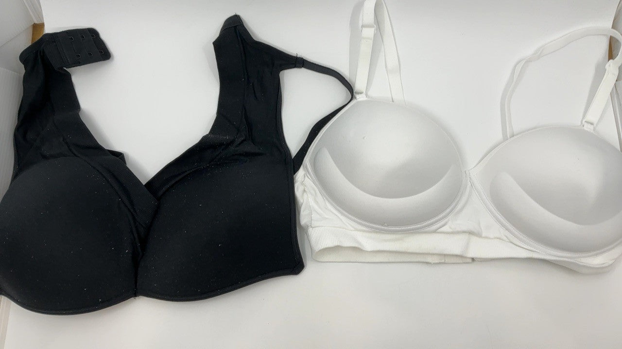 Fruit of the Loom 34C Seamless Wire-Free Push-Up Bra 2-Pack Black/White