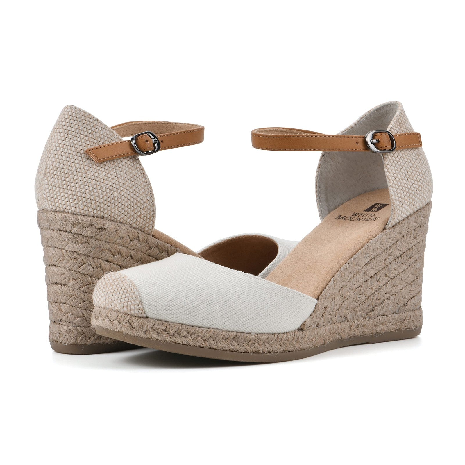 WHITE MOUNTAIN Women's Mamba Espadrille Wedge Sandal, Natural/Fabric, 6.5 W
