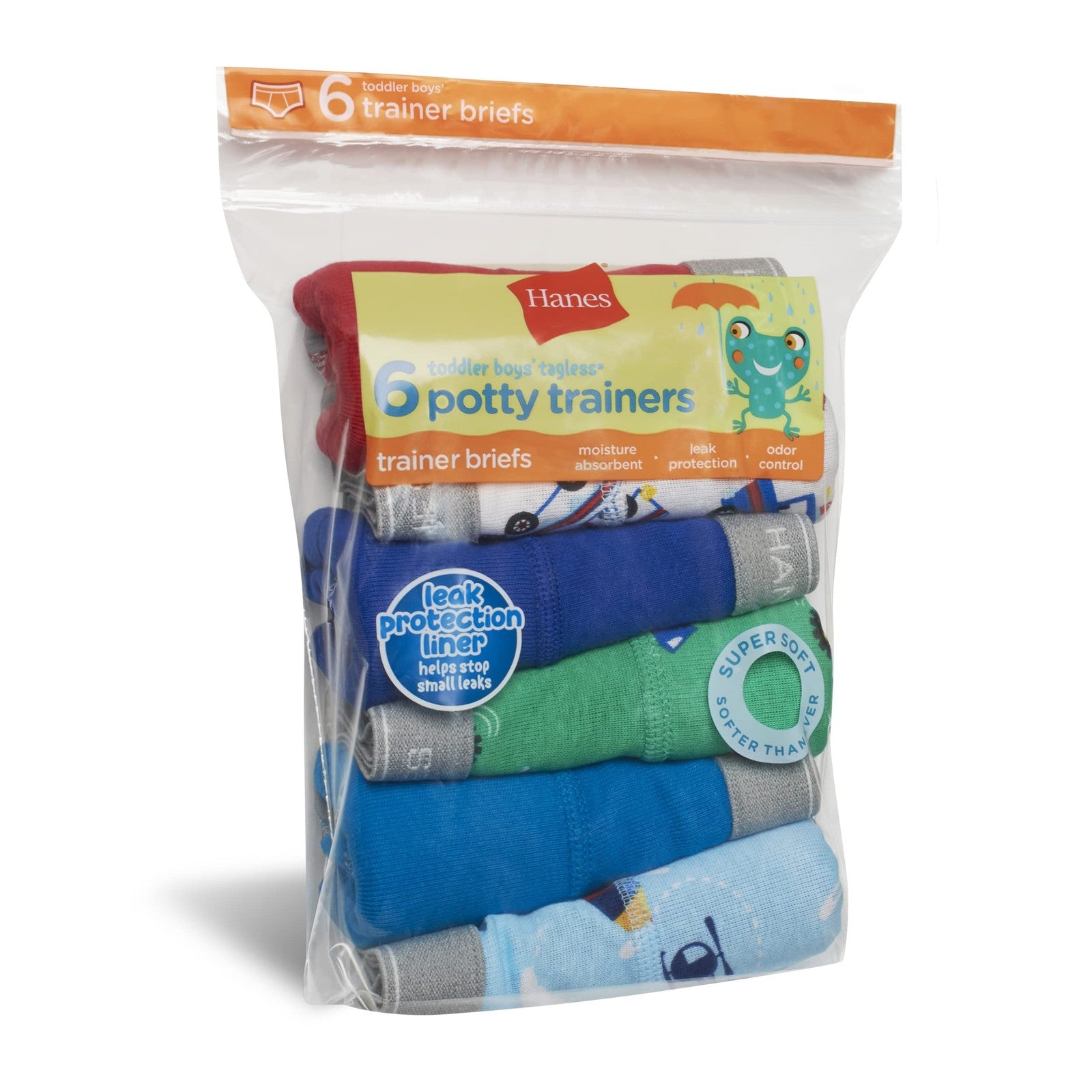 Hanes Toddler Boys Potty Trainer Boxer Briefs, 6-Pack