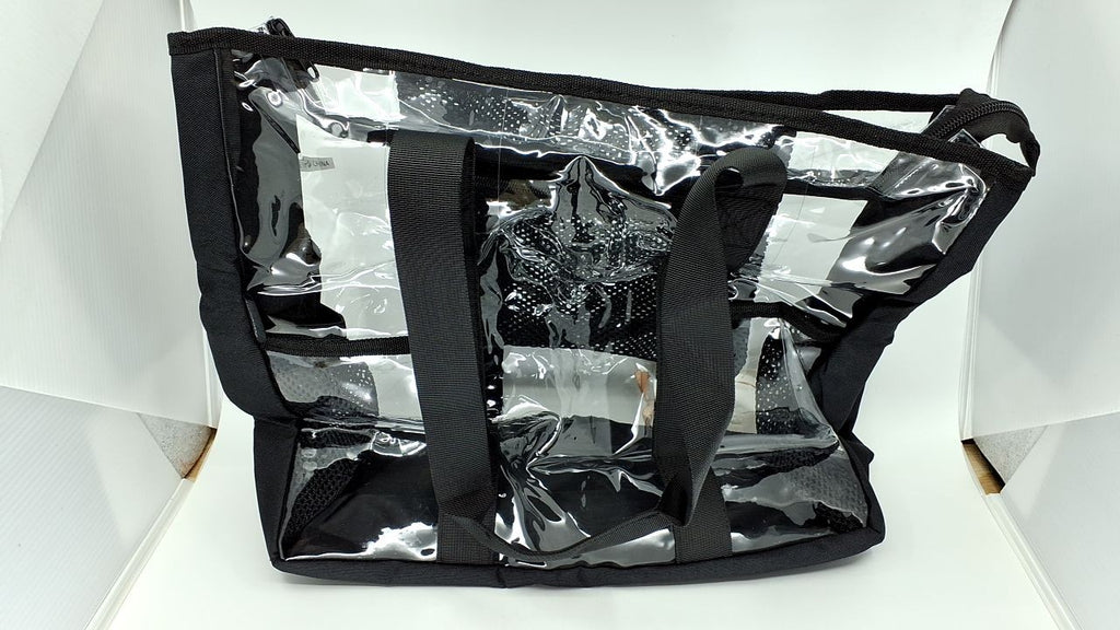 BORMELUN XL Clear Tote Bag 20in Heavy Duty Stadium Handbag Black